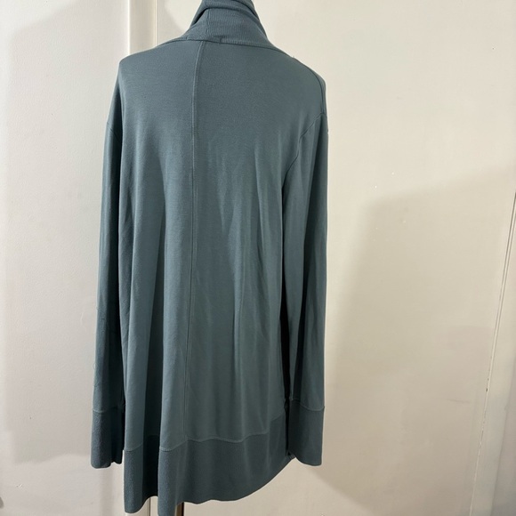Athleta Pranayama Open Front Restore Wrap Cardigan - Size L - Blue Green - Picture 4 of 10